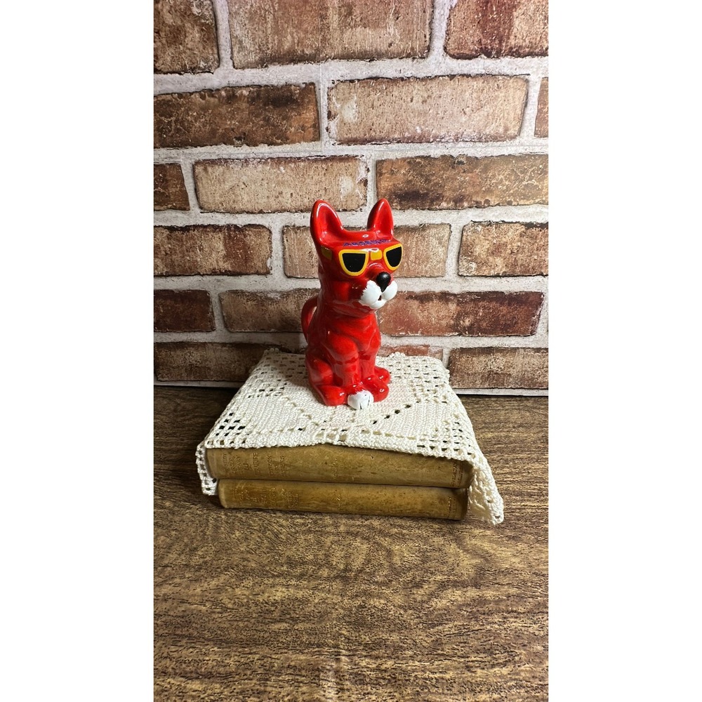 Vintage Absente Absinthe Liqueur Promo Water Pitcher "Charlie the Red Cat"
